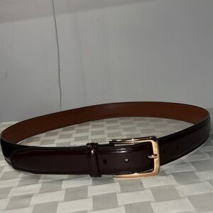 Johnston & Murphy Rich Burgundy Leather Belt